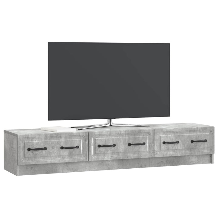 TV-skab med skuffe Betongrå 147 x 34,5 x 27 cm Konstrueret træ