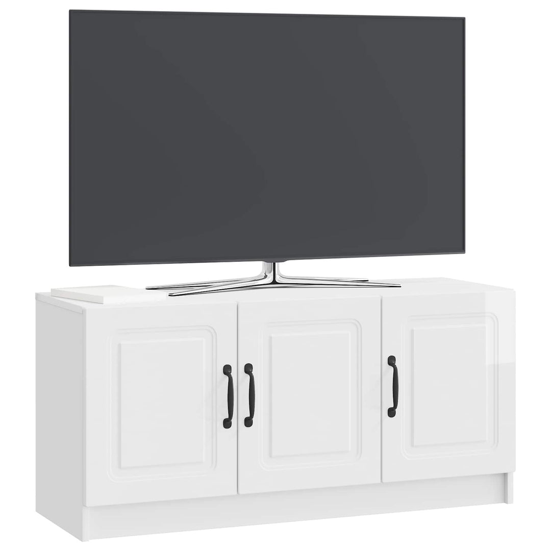 TV-skab Hvid højglans 99 x 34,5 x 47 cm Konstrueret træ