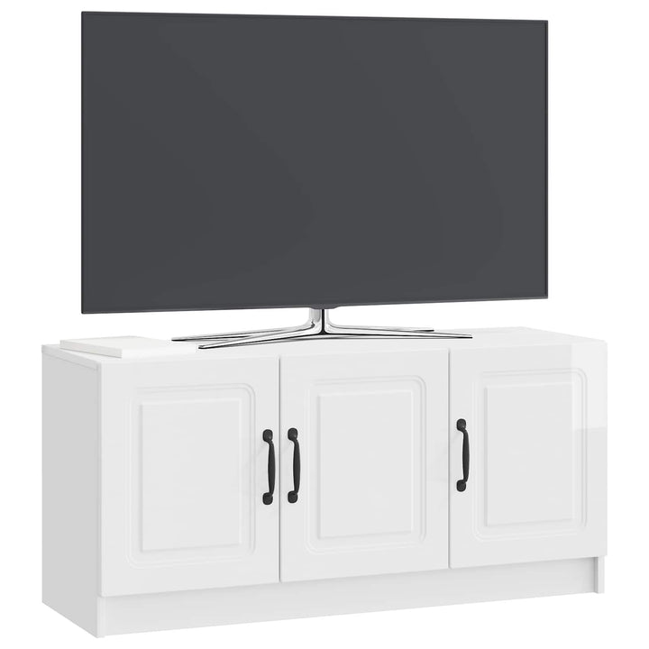 TV-skab Hvid højglans 99 x 34,5 x 47 cm Konstrueret træ