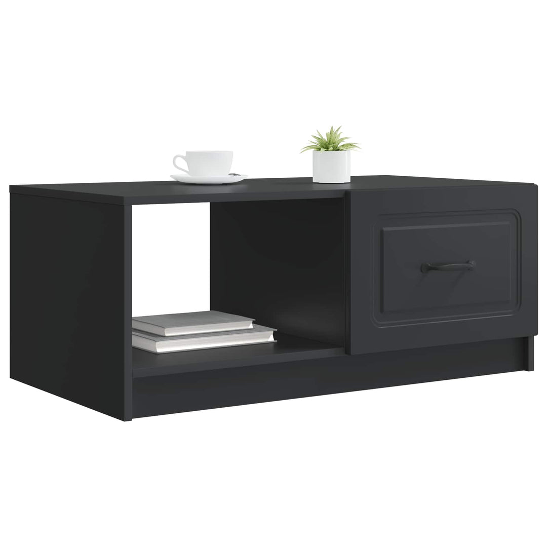Sofabord Sort 90 x 50 x 37 cm Konstrueret træ