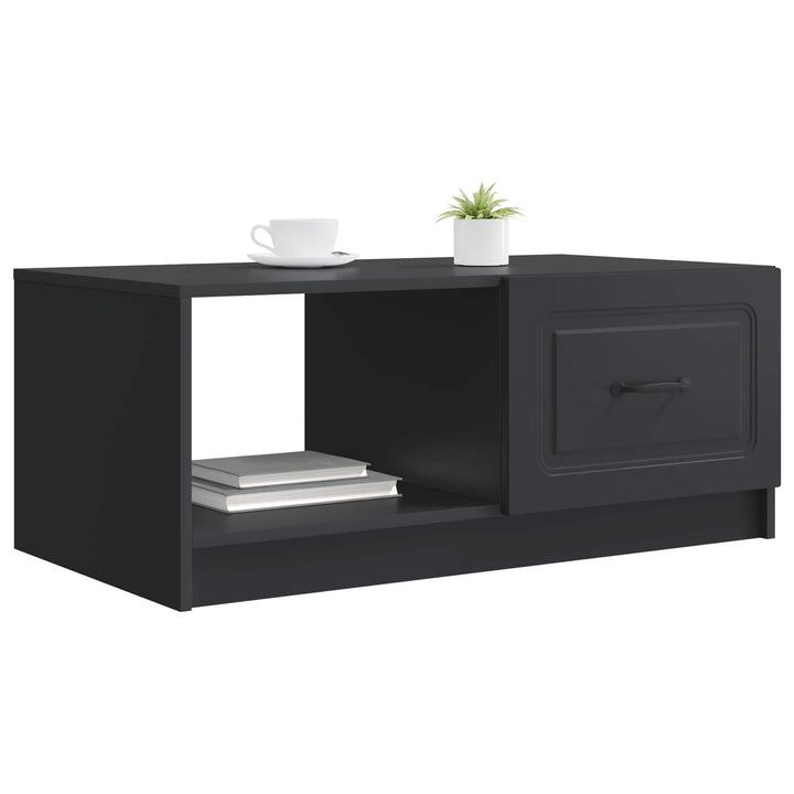 Sofabord Sort 90 x 50 x 37 cm Konstrueret træ