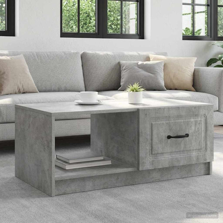Sofabord Betongrå 90 x 50 x 37 cm Konstrueret træ