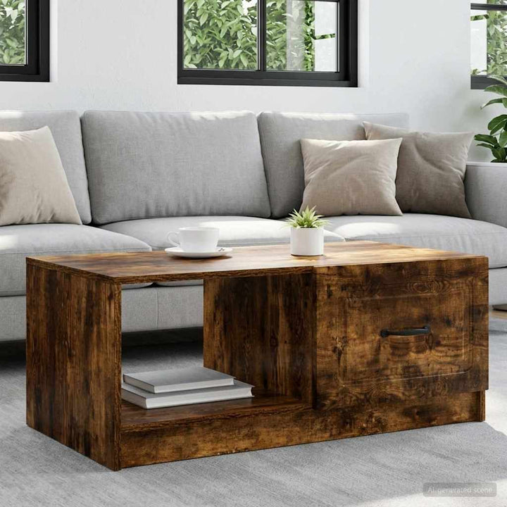 Sofabord Røget eg 90 x 50 x 37 cm Konstrueret træ