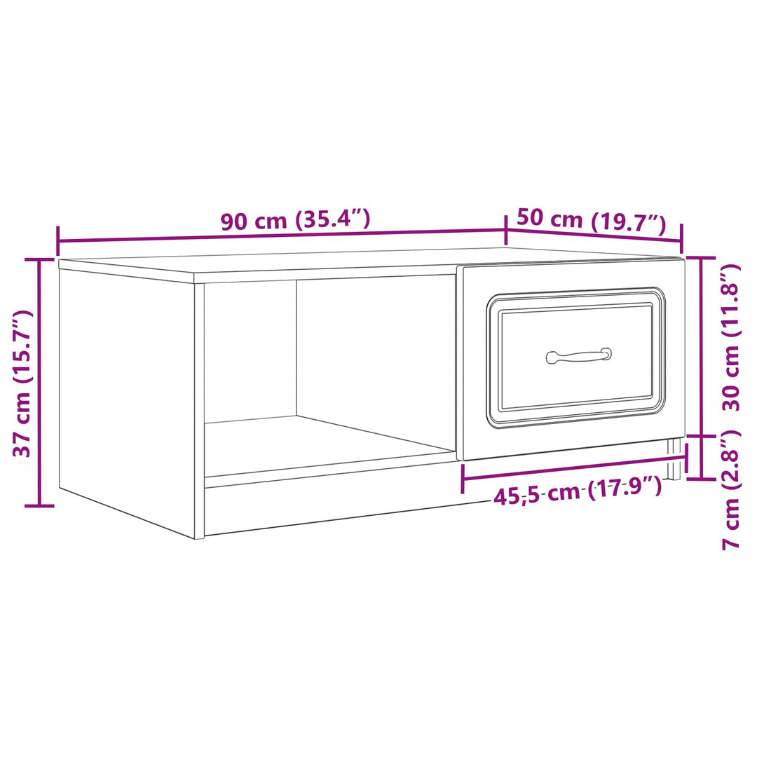 Sofabord Gammelt træ 90 x 50 x 37 cm Konstrueret træ