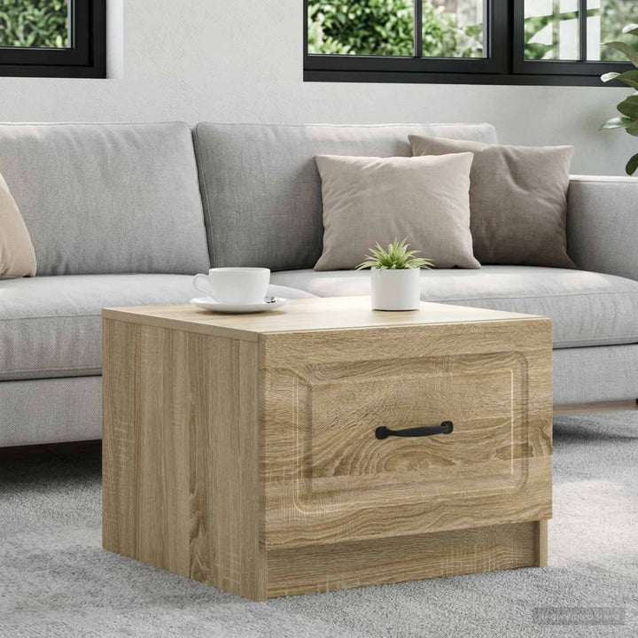 Sofabord med skuffe Sonoma-eg 49 x 50 x 37 cm Konstrueret træ