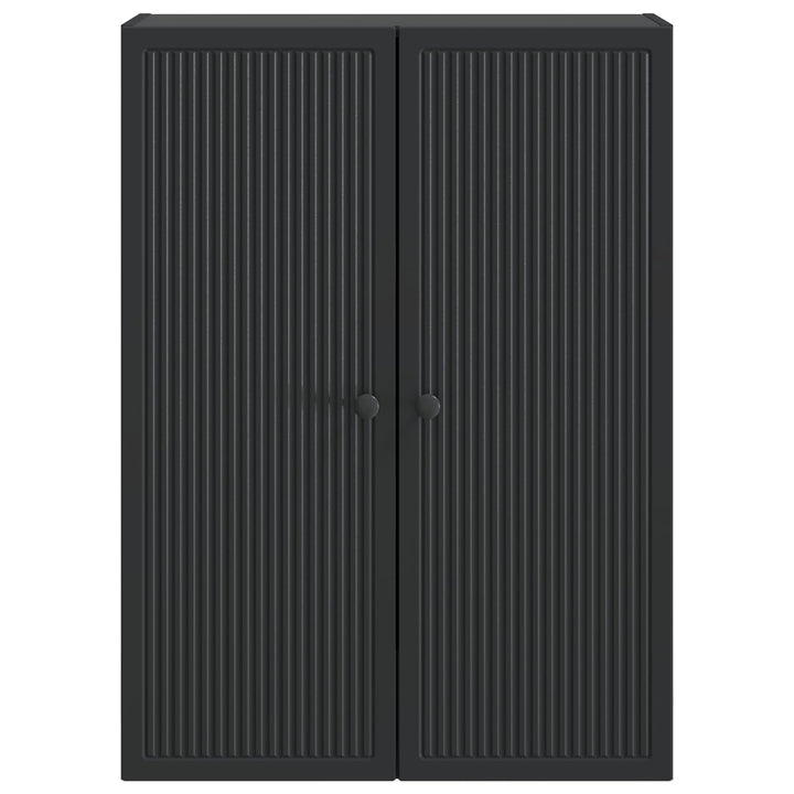 Vægmonteret skab Sort 66 x 34,5 x 90 cm Konstrueret træ