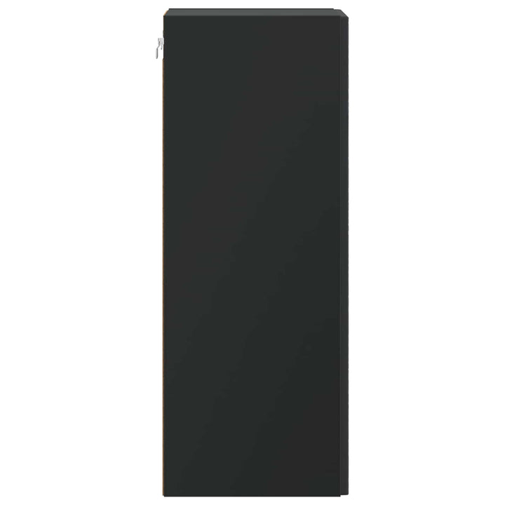 Vægmonteret skab Sort 66 x 34,5 x 90 cm Konstrueret træ