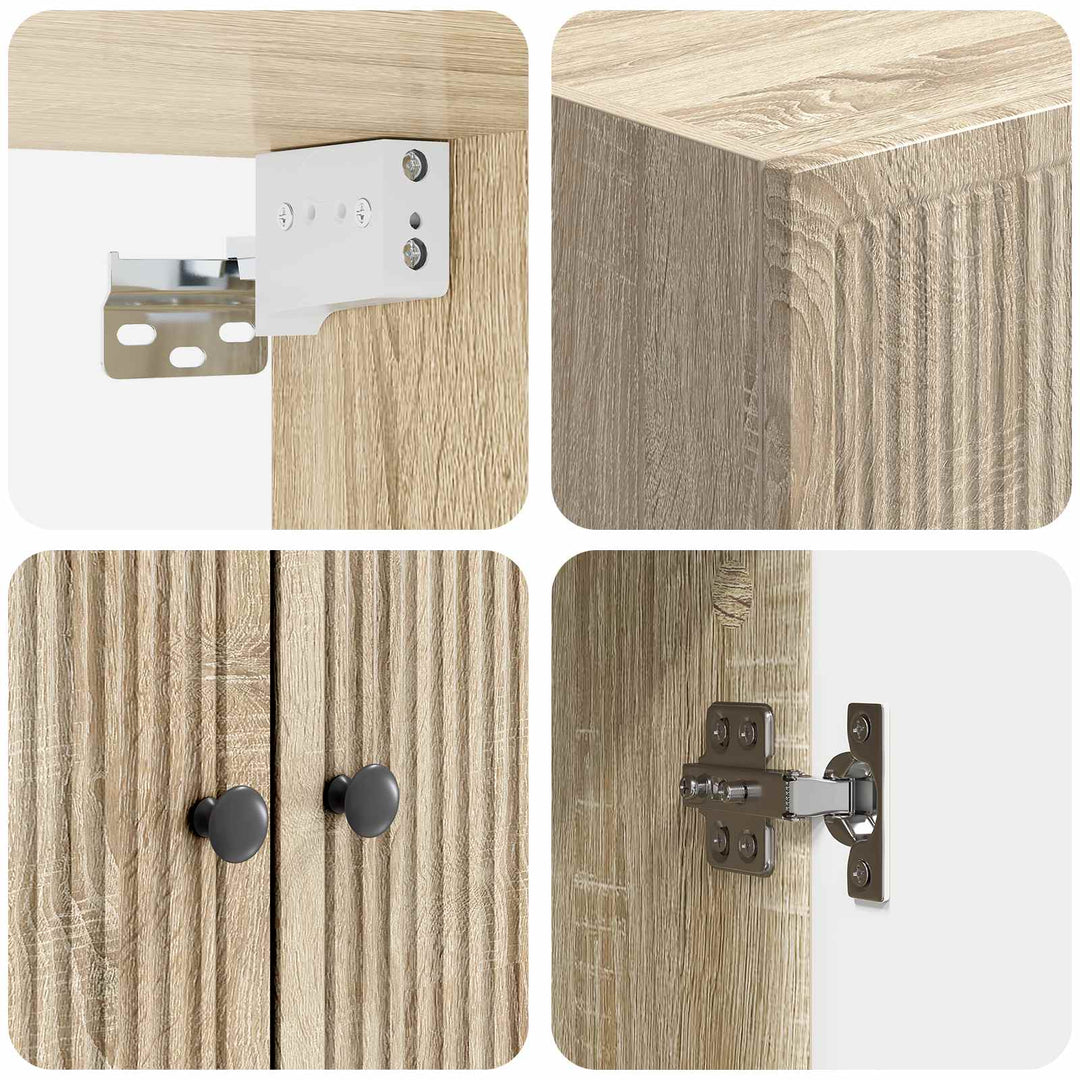 Vægmonteret skab Sonoma-eg 66 x 34,5 x 90 cm Konstrueret træ
