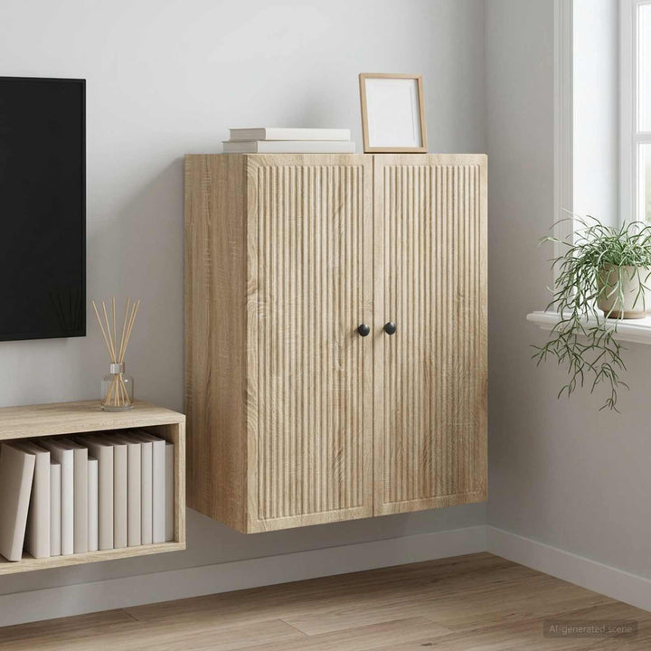 Vægmonteret skab Sonoma-eg 66 x 34,5 x 90 cm Konstrueret træ