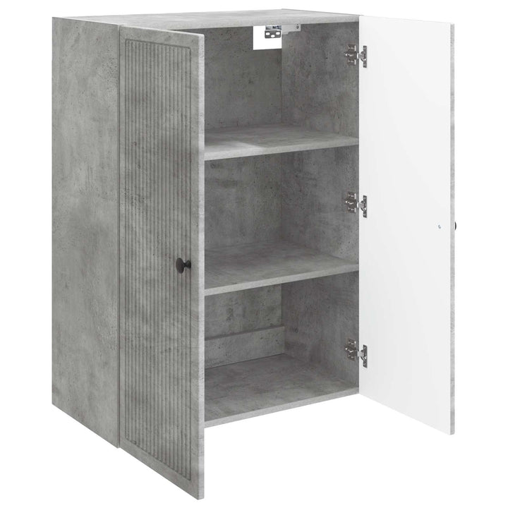 Vægmonteret skab Betongrå 66 x 34,5 x 90 cm Konstrueret træ