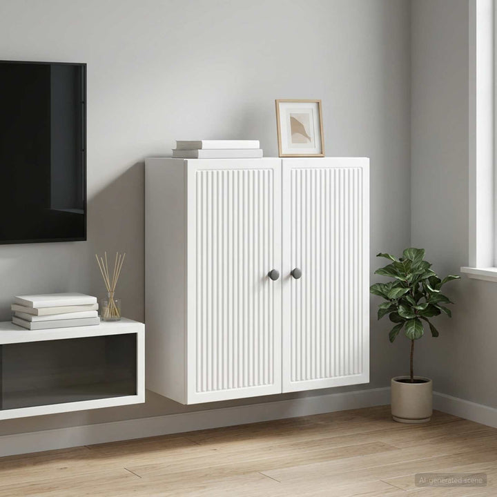 Vægmonteret skab Hvid 59 x 31 x 60 cm Konstrueret træ