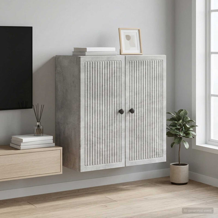 Vægmonteret skab Betongrå 59 x 31 x 60 cm Konstrueret træ