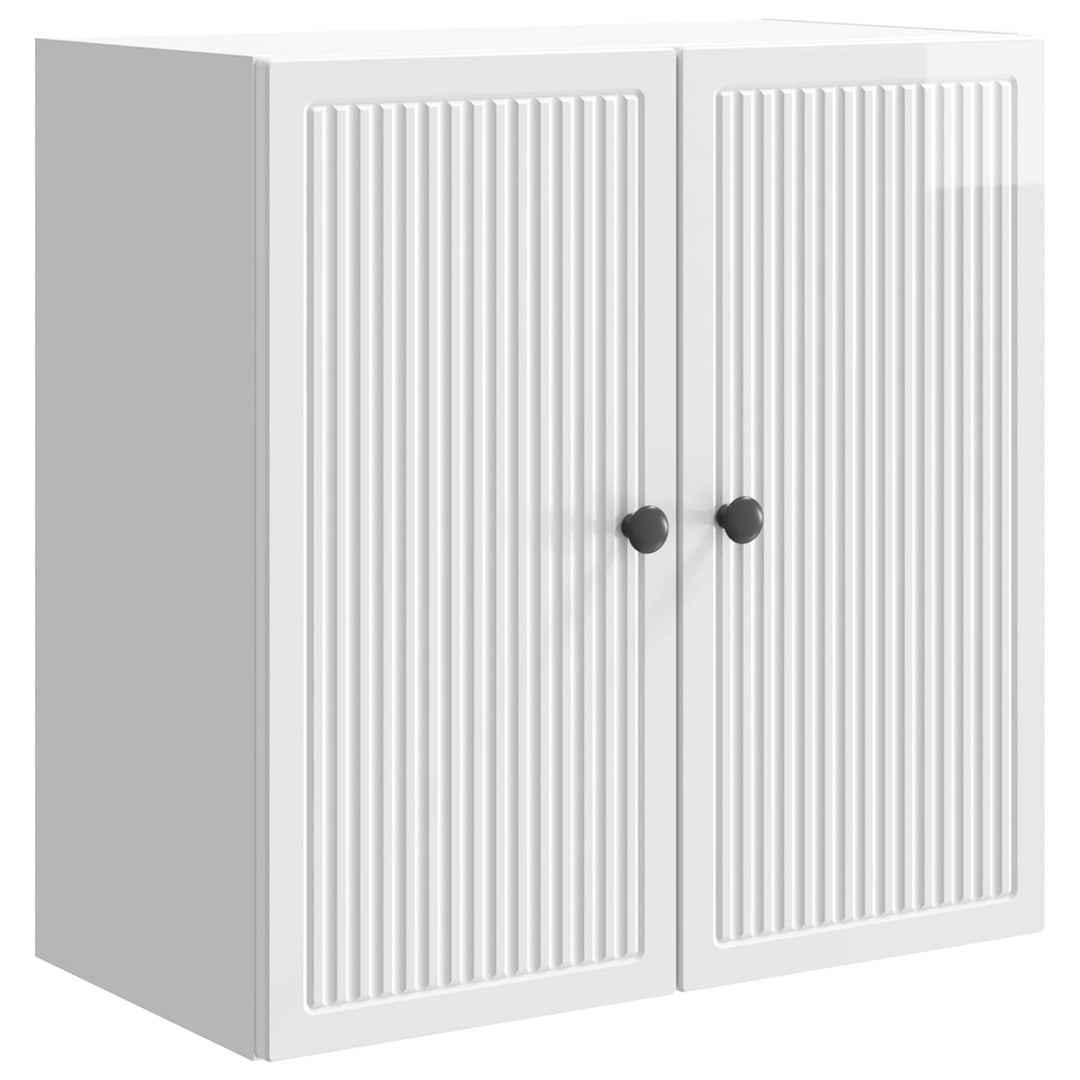 Vægmonteret skab Hvid højglans 59 x 31 x 60 cm Konstrueret træ