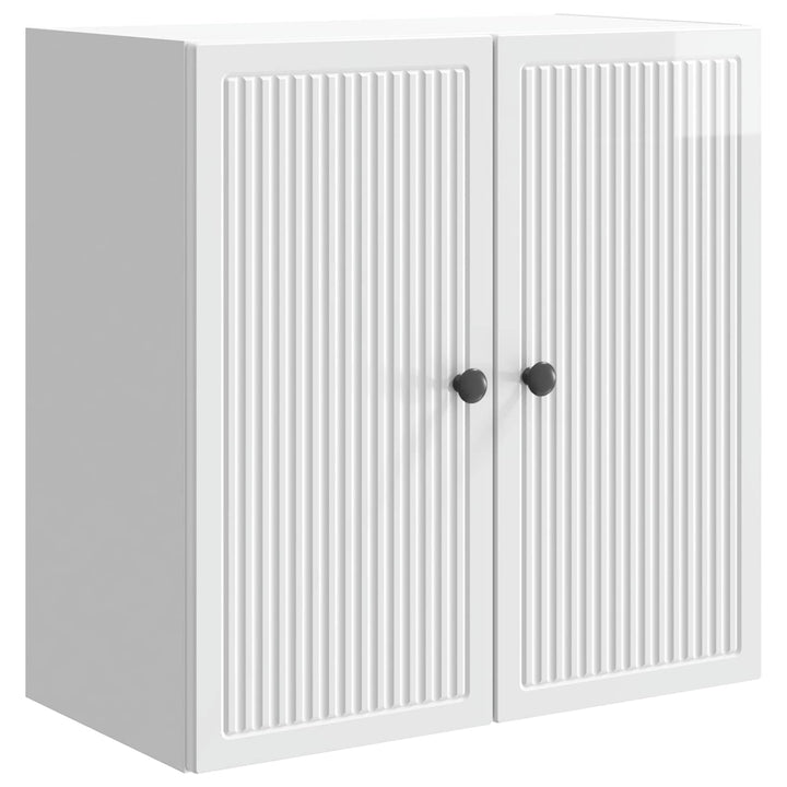 Vægmonteret skab Hvid højglans 59 x 31 x 60 cm Konstrueret træ