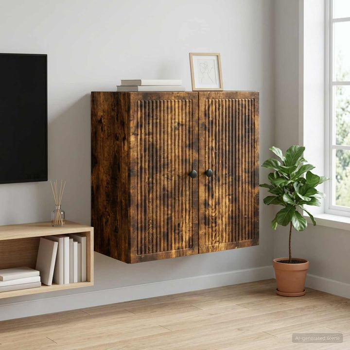 Vægmonteret skab Røget eg 59 x 31 x 60 cm Konstrueret træ
