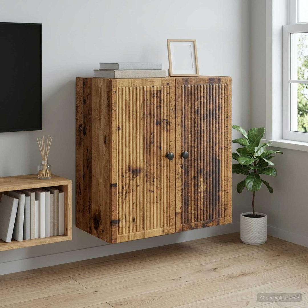 Vægmonteret skab Gammelt træ 59 x 31 x 60 cm Konstrueret træ