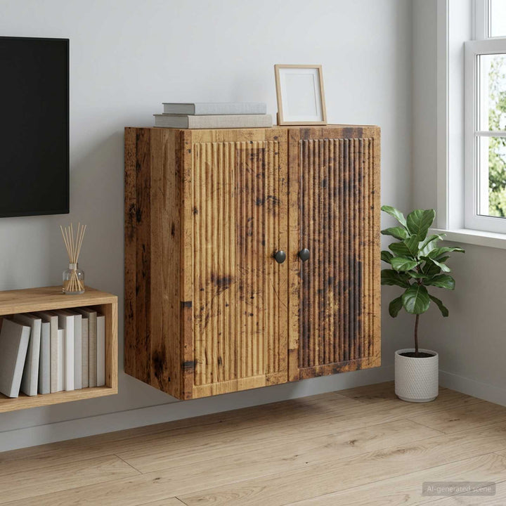 Vægmonteret skab Gammelt træ 59 x 31 x 60 cm Konstrueret træ