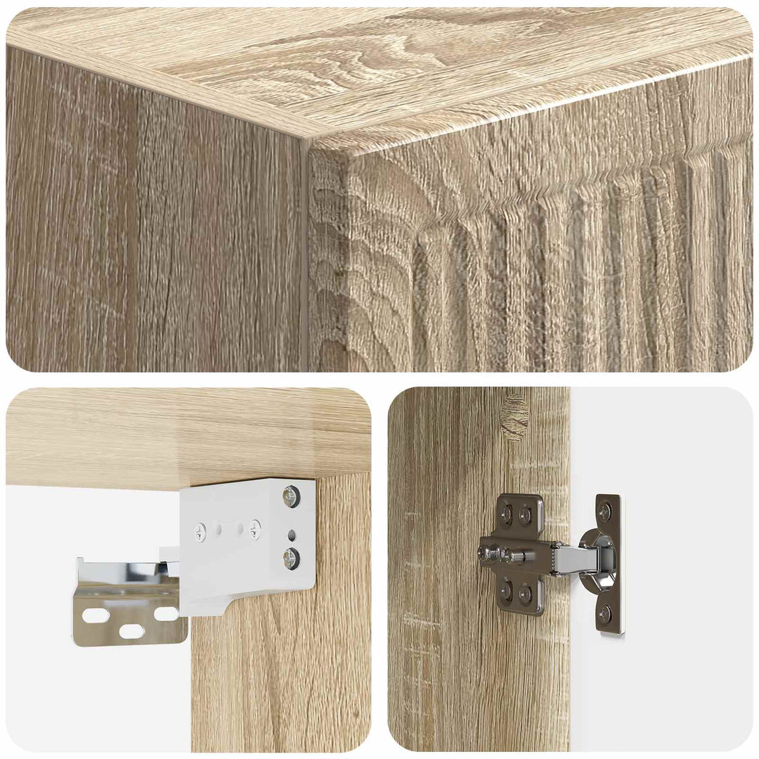 Vægmonteret skab Sonoma-eg 33 x 34,5 x 90 cm Konstrueret træ