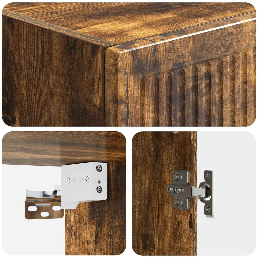Vægmonteret skab Røget eg 33 x 34,5 x 90 cm Konstrueret træ