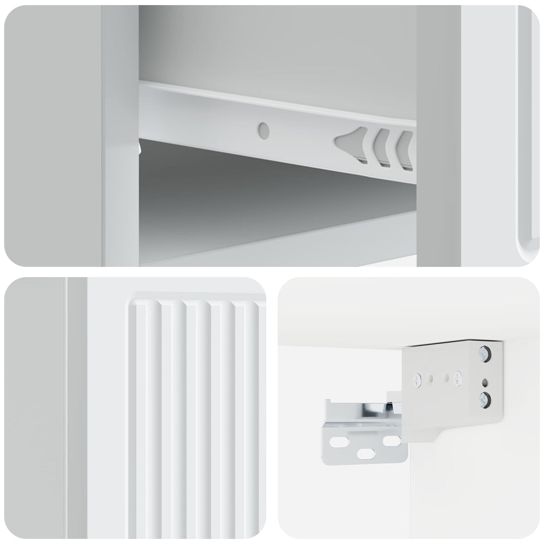Væghængt Natbord 2 pcs Hvid 33 x 34,5 x 20 cm Konstrueret træ