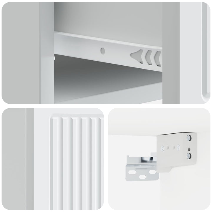 Væghængt Natbord 2 pcs Hvid 33 x 34,5 x 20 cm Konstrueret træ