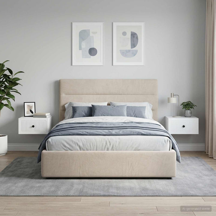 Væghængt Natbord 2 pcs Hvid 33 x 34,5 x 20 cm Konstrueret træ