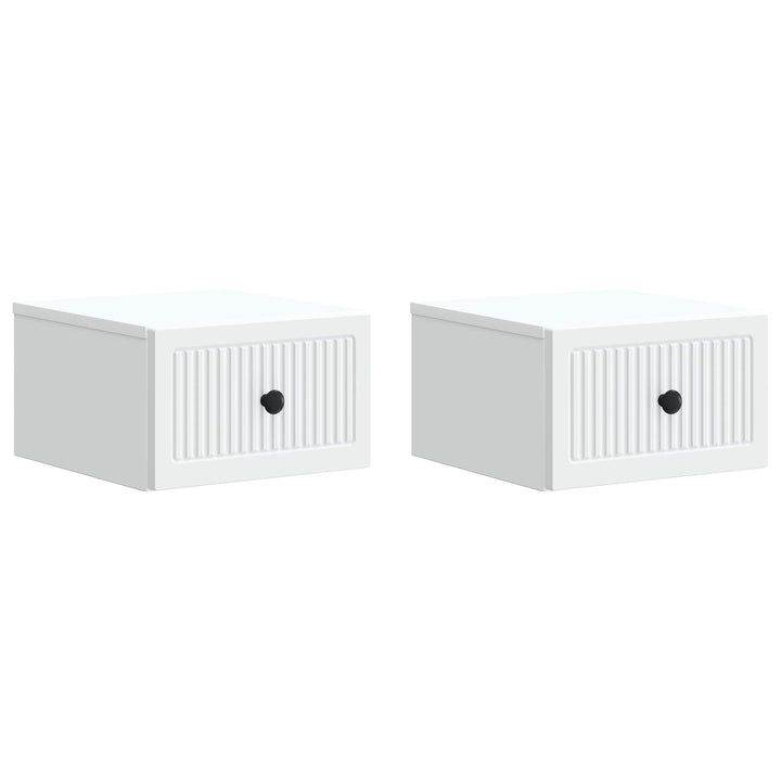 Væghængt Natbord 2 pcs Hvid 33 x 34,5 x 20 cm Konstrueret træ