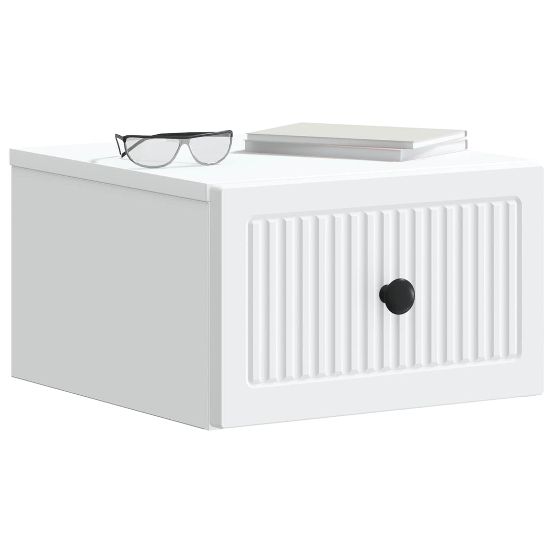 Væghængt Natbord 2 pcs Hvid 33 x 34,5 x 20 cm Konstrueret træ