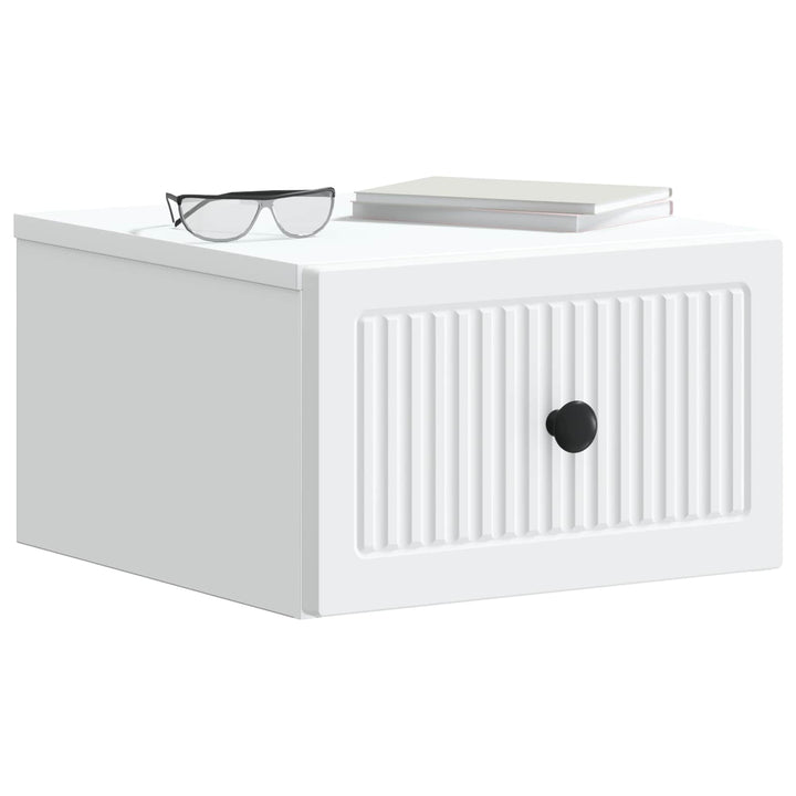 Væghængt Natbord 2 pcs Hvid 33 x 34,5 x 20 cm Konstrueret træ