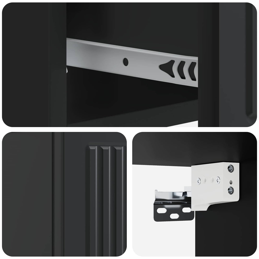 Væghængt Natbord 2 pcs Sort 33 x 34,5 x 20 cm Konstrueret træ