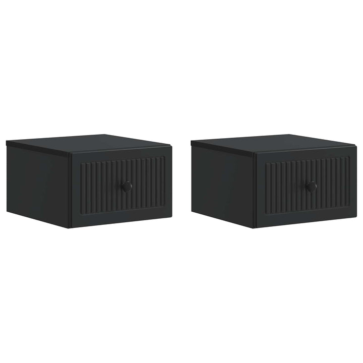 Væghængt Natbord 2 pcs Sort 33 x 34,5 x 20 cm Konstrueret træ