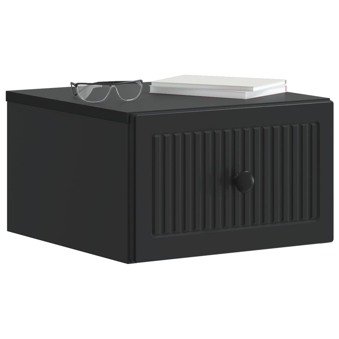 Væghængt Natbord 2 pcs Sort 33 x 34,5 x 20 cm Konstrueret træ