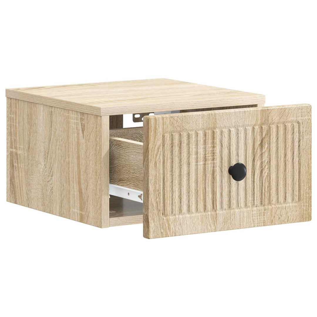 Væghængt Natbord Sonoma-eg 33 x 34,5 x 20 cm Konstrueret træ