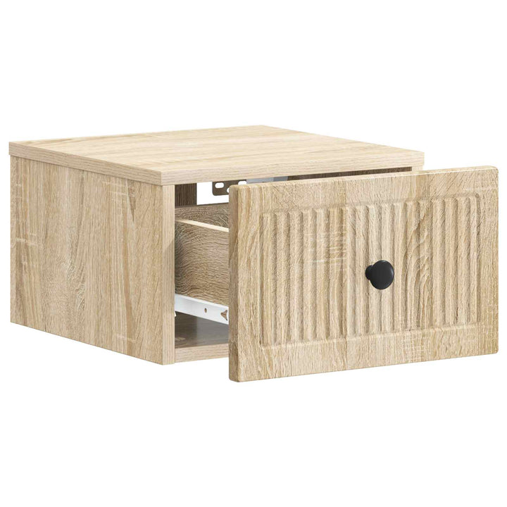 Væghængt Natbord Sonoma-eg 33 x 34,5 x 20 cm Konstrueret træ