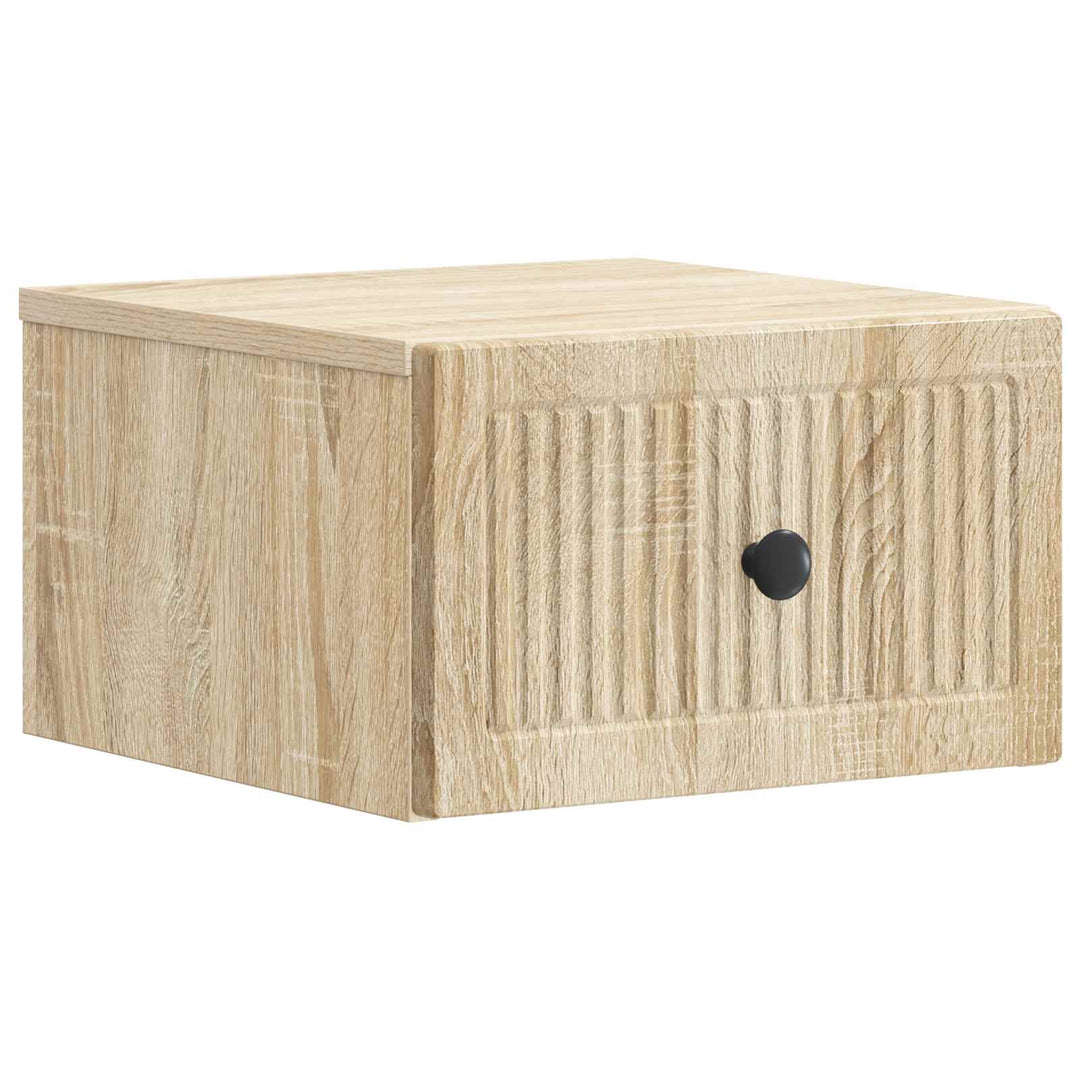 Væghængt Natbord med skuffe 2 pcs Sonoma-eg 33 x 34,5 x 20 cm