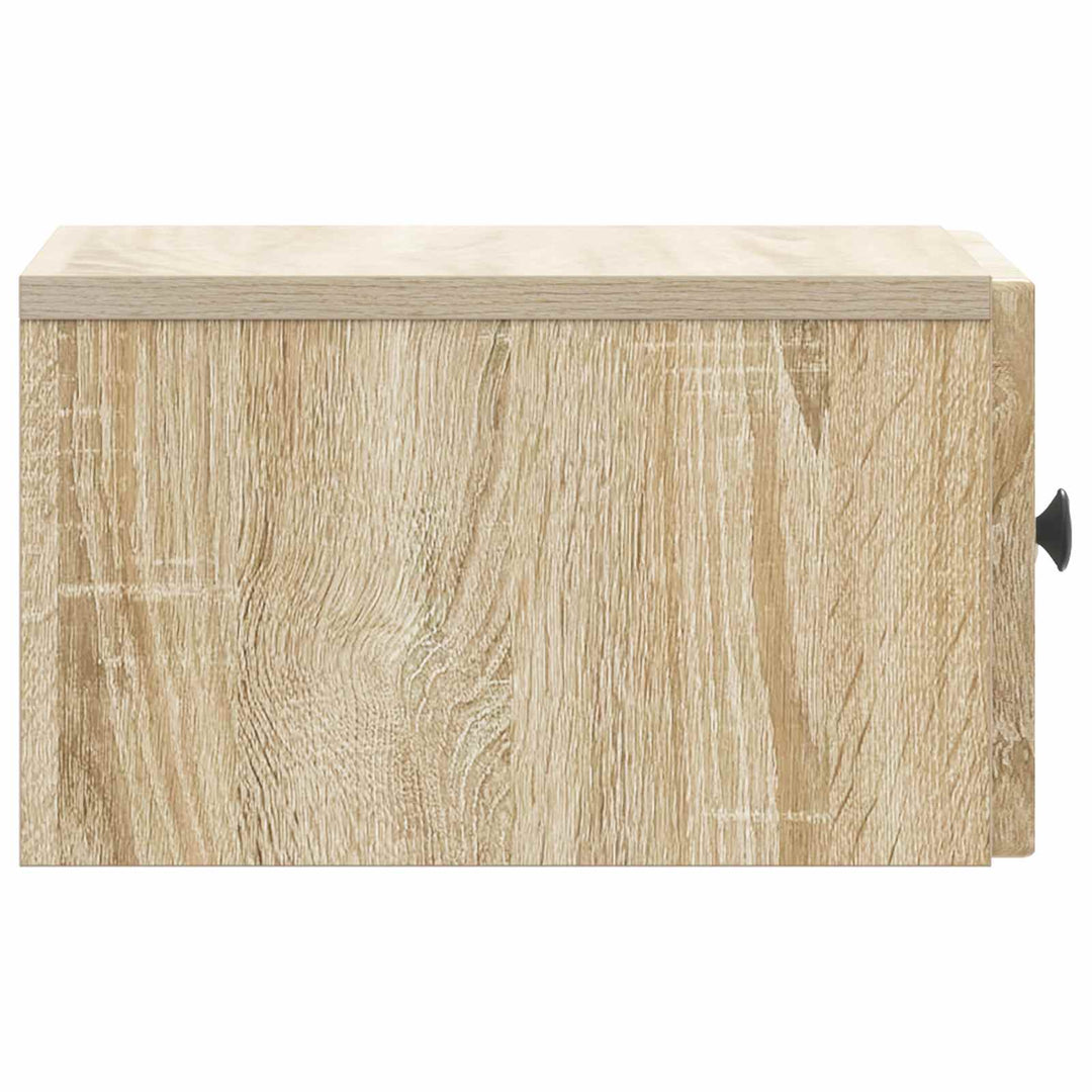 Væghængt Natbord med skuffe 2 pcs Sonoma-eg 33 x 34,5 x 20 cm