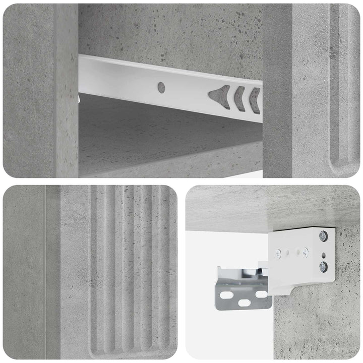 Væghængt Natbord Betongrå 33 x 34,5 x 20 cm Konstrueret træ