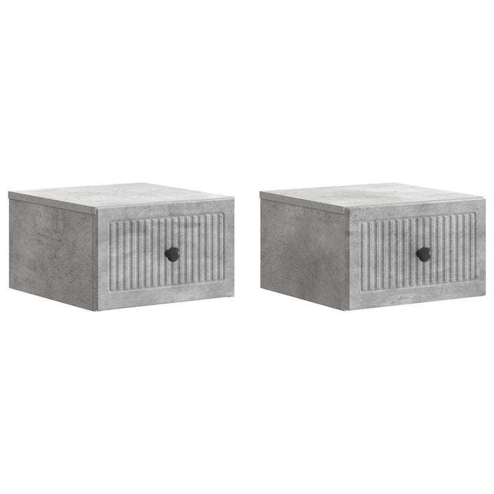 Væghængt Natbord med skuffe 2 pcs Betongrå 33 x 34,5 x 20 cm