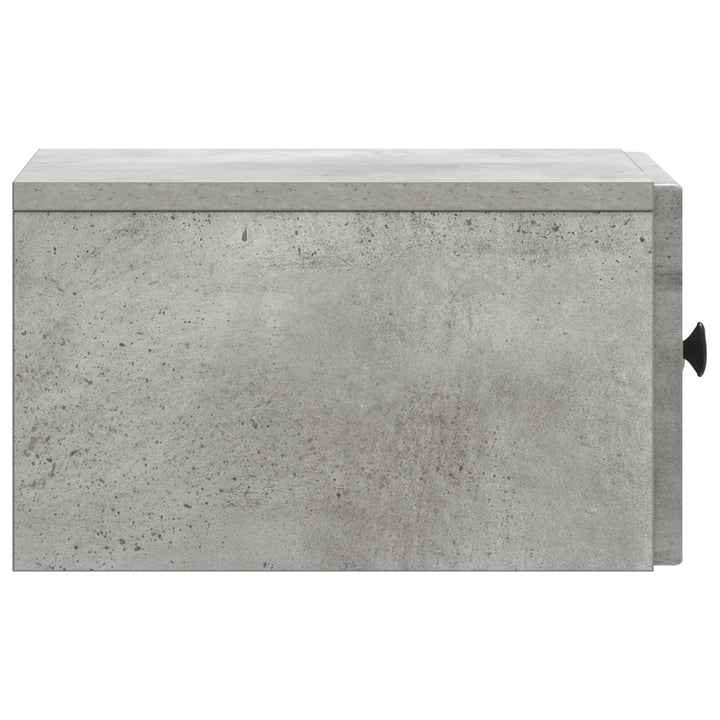 Væghængt Natbord med skuffe 2 pcs Betongrå 33 x 34,5 x 20 cm