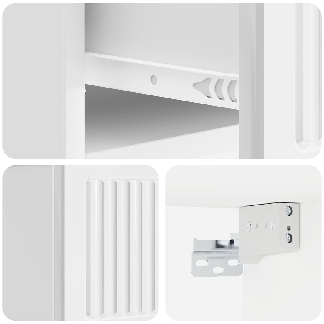 Væghængt Natbord 2 pcs Hvid højglans 33 x 34,5 x 20 cm