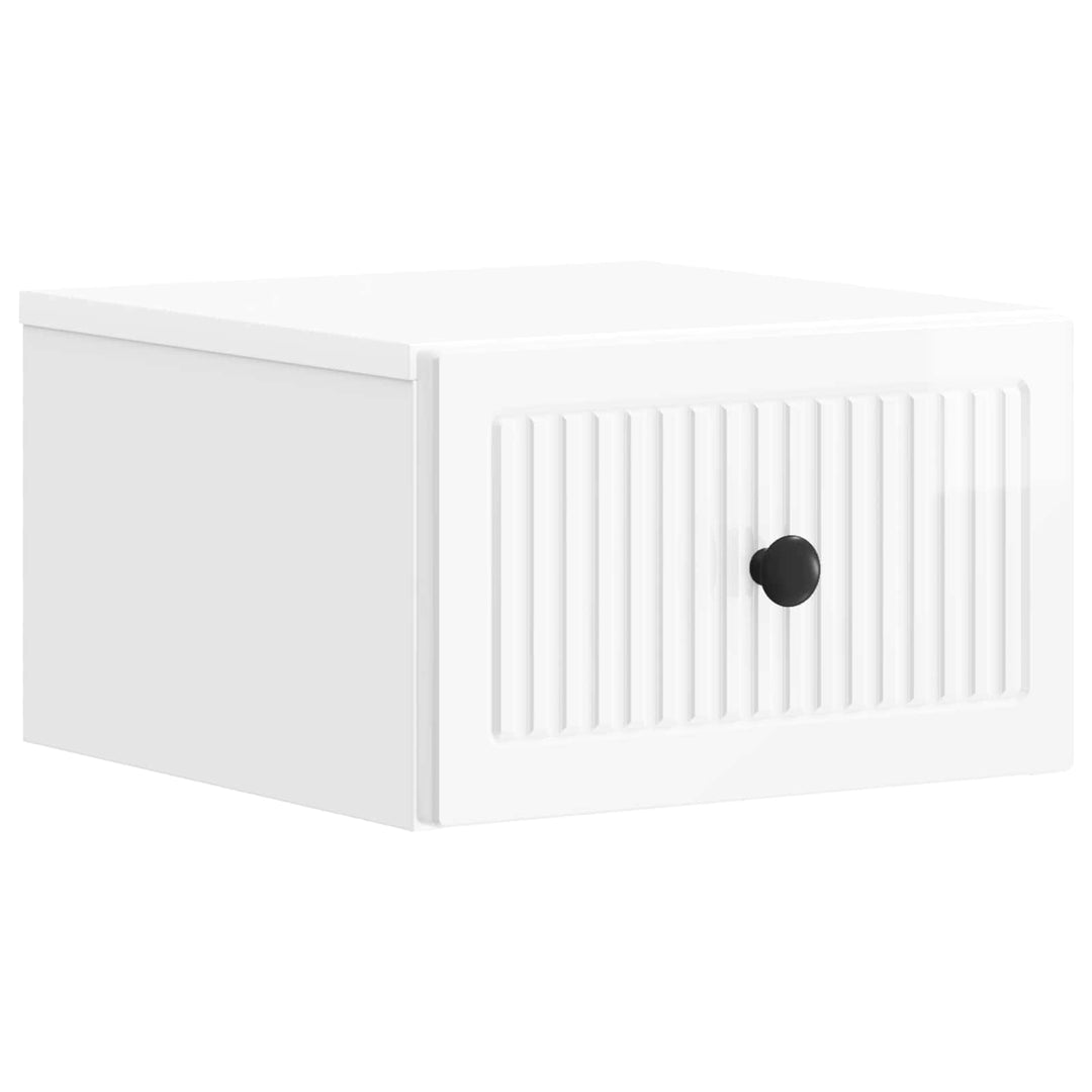 Væghængt Natbord 2 pcs Hvid højglans 33 x 34,5 x 20 cm