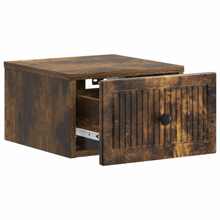 Væghængt Natbord Røget eg 33 x 34,5 x 20 cm Konstrueret træ