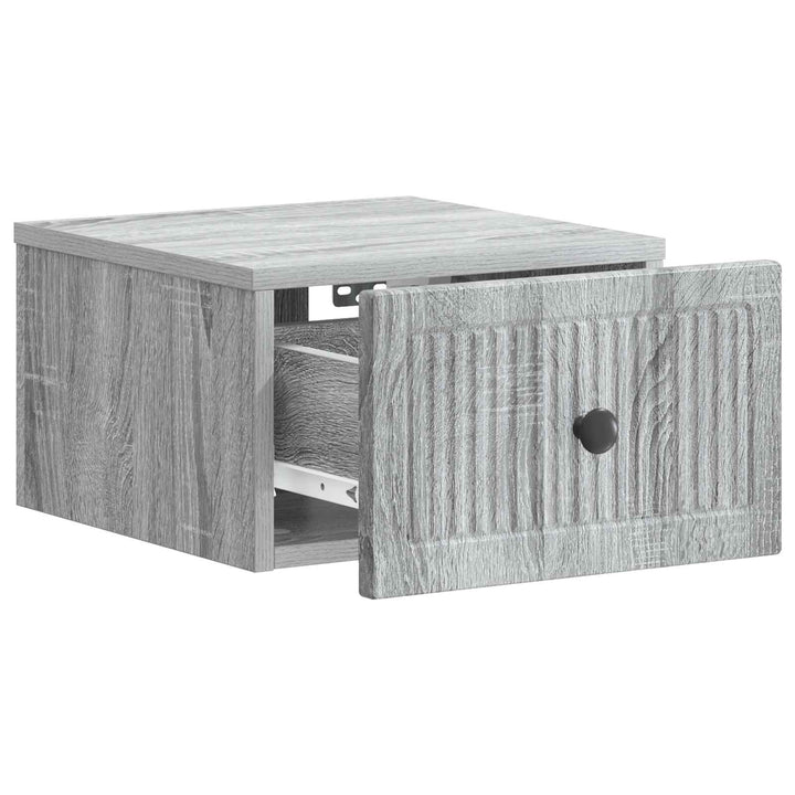 Væghængt Natbord 2 pcs Grå sonoma-eg 33 x 34,5 x 20 cm