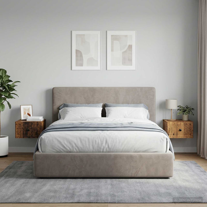 Væghængt Natbord med skuffe 2 pcs Gammelt træ 33 x 34,5 x 20 cm