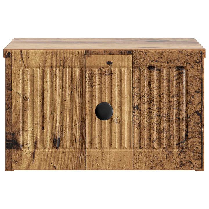 Væghængt Natbord med skuffe 2 pcs Gammelt træ 33 x 34,5 x 20 cm