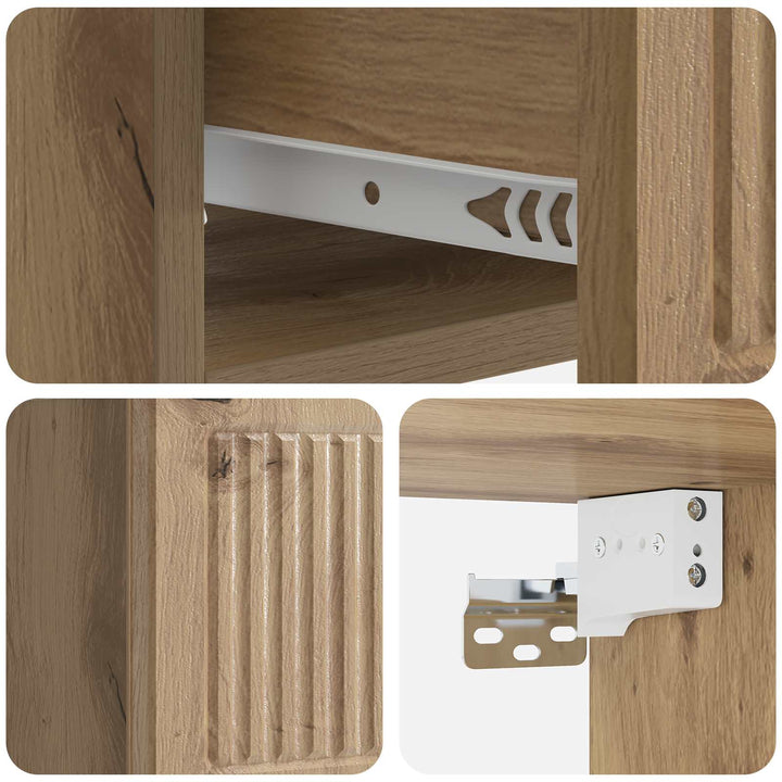 Væghængt Natbord med skuffe 2 pcs Artisan-eg 33 x 34,5 x 20 cm