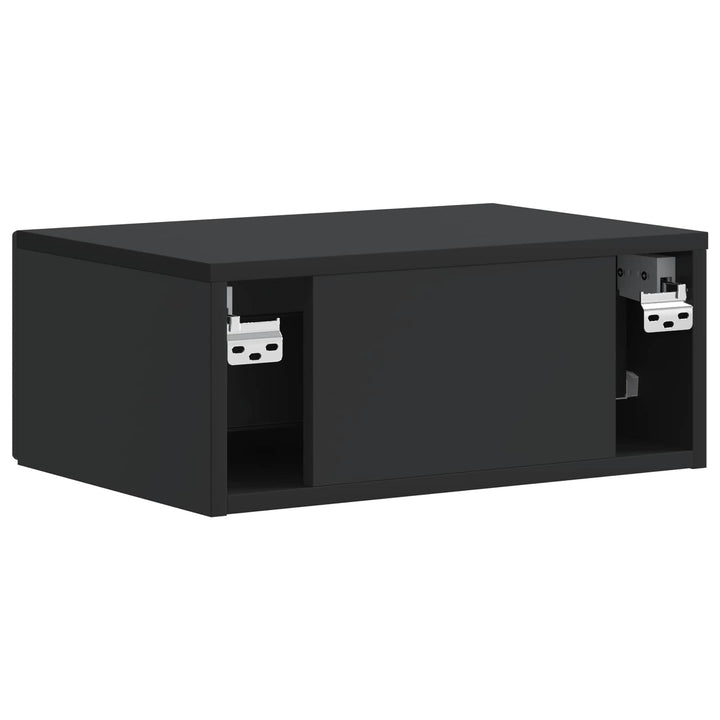 Natskab med skuffe 2 pcs Sort 49 x 34,5 x 20 cm Konstrueret træ