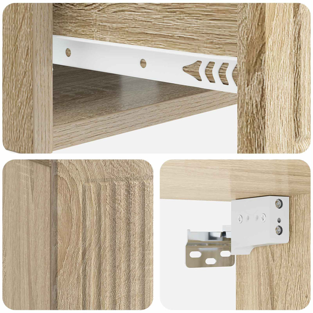 Natskab 2 pcs Sonoma-eg 49 x 34,5 x 20 cm Konstrueret træ