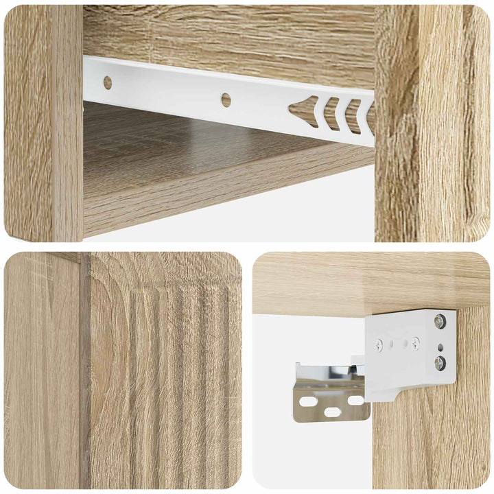 Natskab 2 pcs Sonoma-eg 49 x 34,5 x 20 cm Konstrueret træ