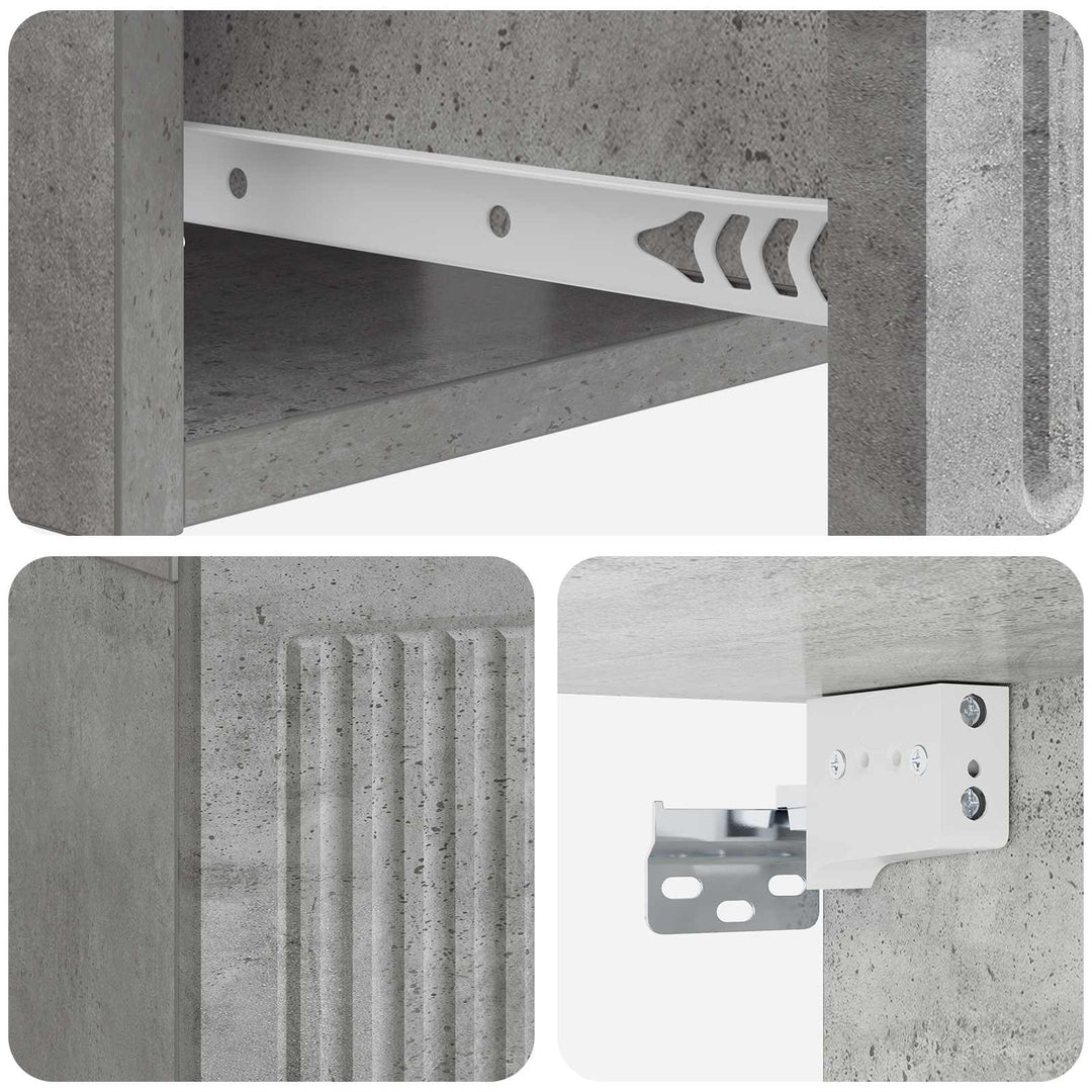 Natskab 2 pcs Betongrå 49 x 34,5 x 20 cm Konstrueret træ